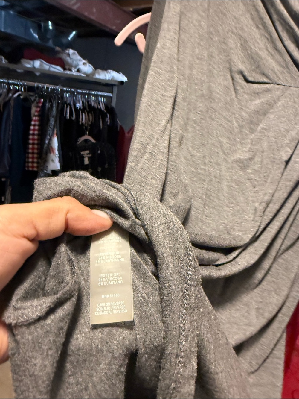 Tommy Hilfiger Silver-Grey Long Sleeve Knot Wrap Dress - Picture 6 of 7